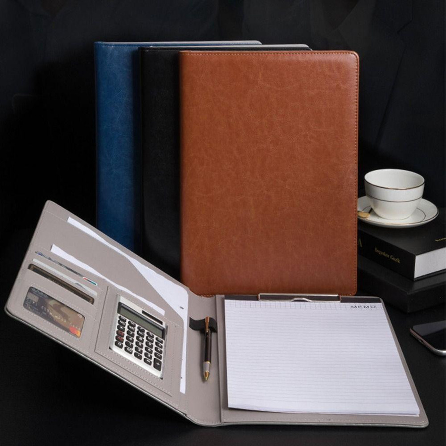 Yiran Furniture Tragbare A4 Klemmbrett Business Schreibunterlage aus Kunststoff, braun, Breite: 24,5 cm, Höhe: 24,5 cm, Tiefe: 4,0 cm - Bild 4