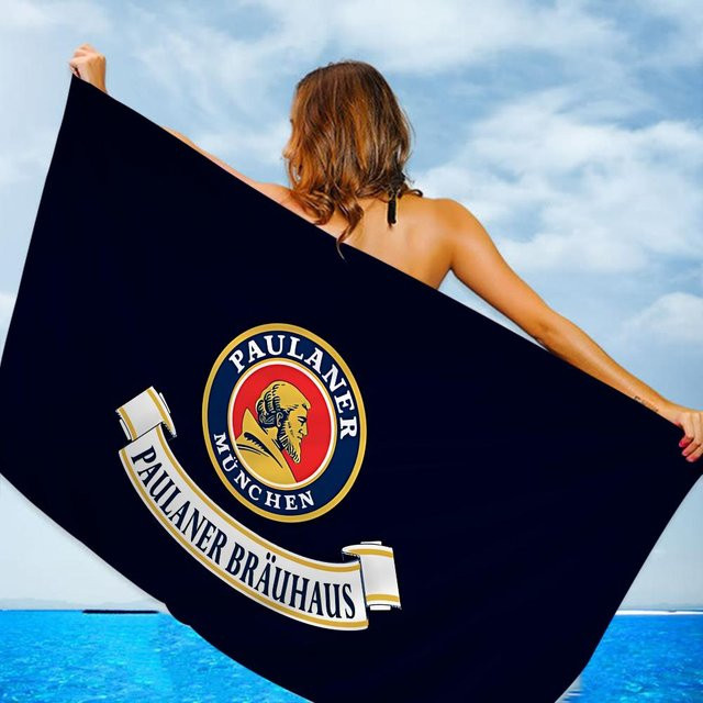 Paulaner Mikrofaser Strandtuch Schwarz B: 76 cm, H: 152 cm - Bild 1