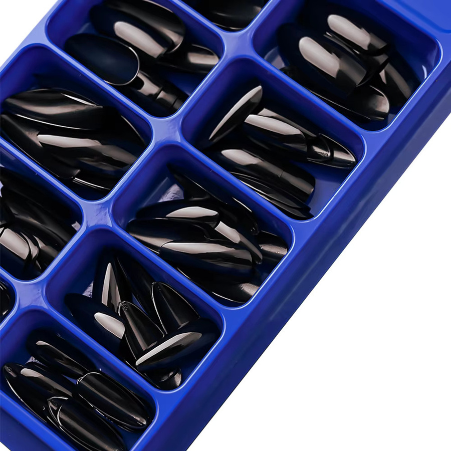 MAFANAILS Künstliche Nägel, Schwarz, Glänzend, 100 Stück - Bild 4