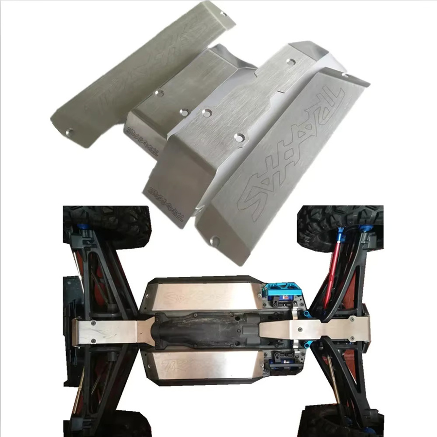 Traxxas Edelstahl-Chassis-Schutzplatte, 4-teiliges Set, Grau, Metall - Bild 3