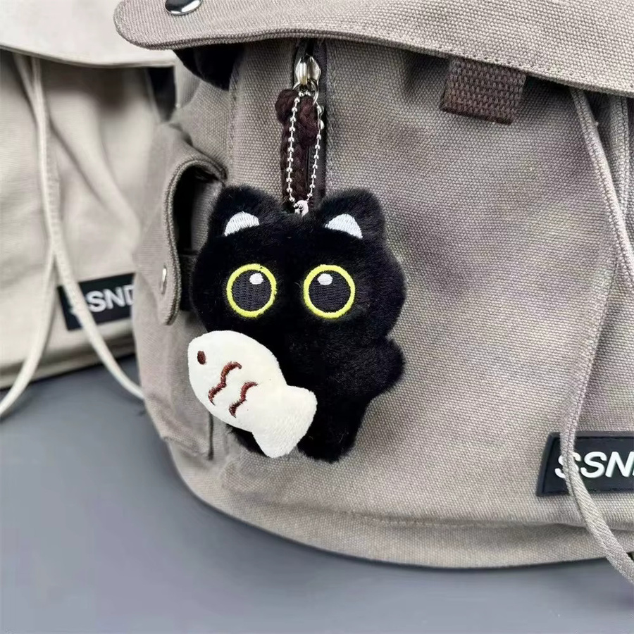 Schlüsselanhänger Plüsch, schwarze Katze, Damen - Bild 2