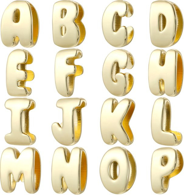 ZHUKOU Buchstabenanhänger, Perle, Messing, Gold, Unisex - Bild 1