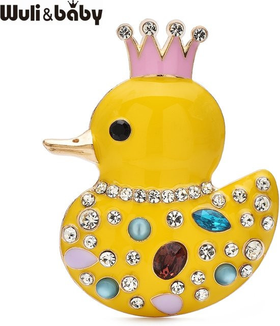 Wuli&baby Brosche, Ente, Emaille, Zirkonia, Kristall, Damen - Bild 1