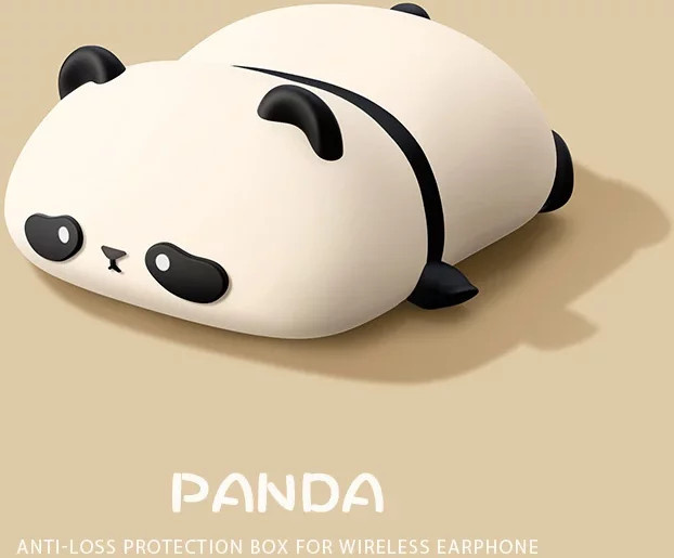 Schützende Panda-Kopfhörerhülle für Apple AirPods Pro 3 in Weiß - Bild 1