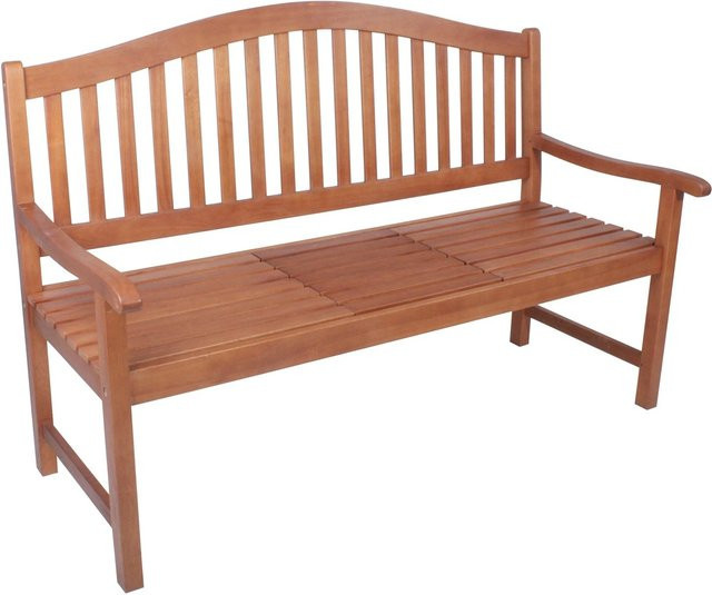 DELUKE Gartenbank ARLES aus Eukalyptusholz in Natur Braun, wetterfeste Terrassenbank für Garten und Balkon, Breite: 150 cm, Höhe: 85 cm, Tiefe: 63 cm - Bild 1