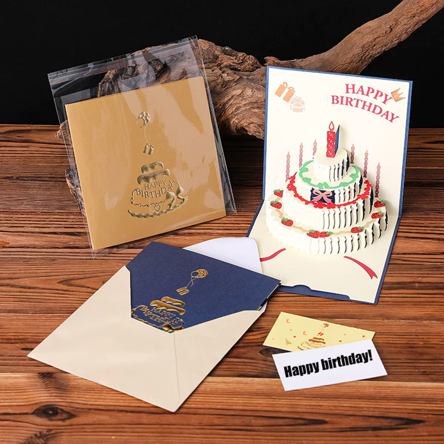 3D-Pop-Up-Geburtstagskarten mit Umschlag in Rot und Mehrfarbig aus Papier für Hochzeitsdekorationen und Geschenke - Bild 2
