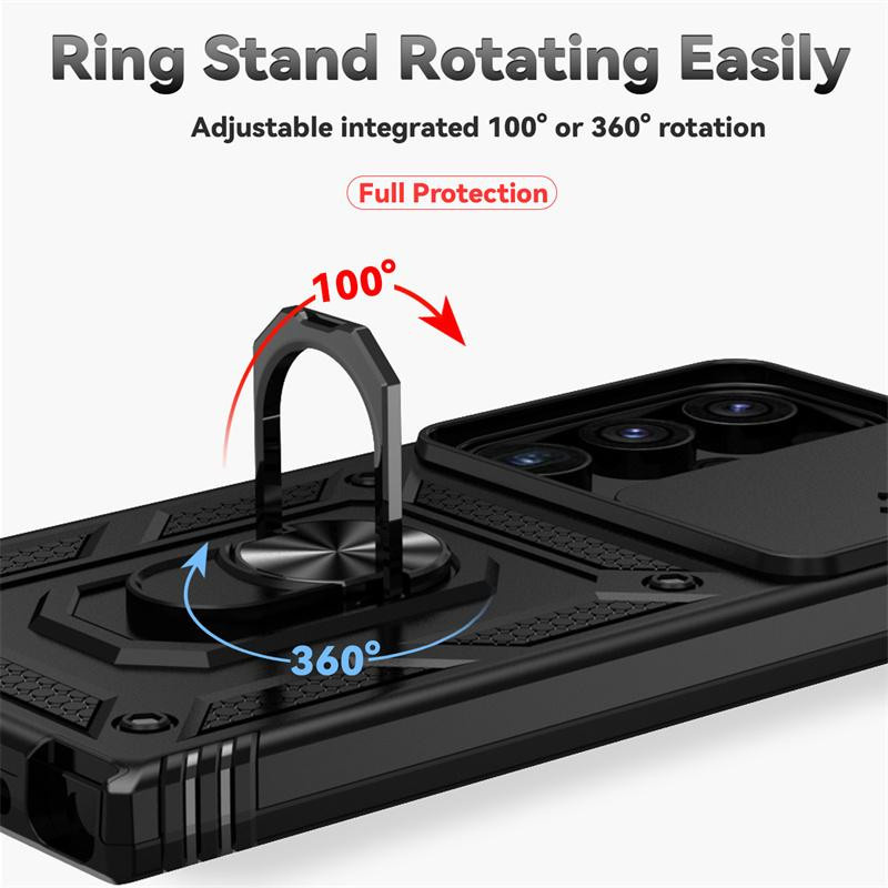 Stoßfeste Rüstung Telefonhülle mit Objektivschutzring für Samsung Galaxy S23 S22 S21 S20 Ultra S10 Plus S20FE S21FE Note 20 in Schwarz - Bild 4