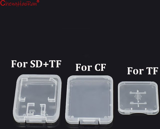 ChengHaoRan Aufbewahrungsbox für SD und CF Speicherkarten, transparente Plastik-Schutzbox für Kamera und Handy, Farbe: transparent - Bild 1