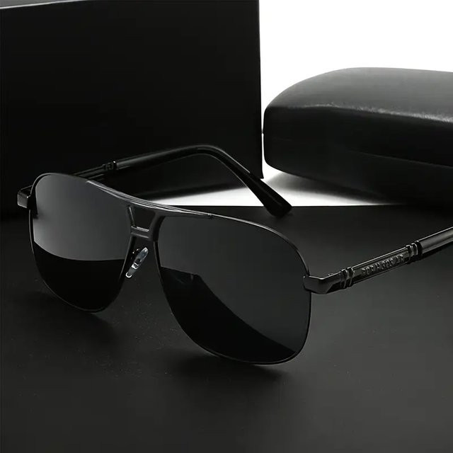 ALCHITINO Sonnenbrille Aviator, Metall, Vollrand, Schwarz, Unisex - Bild 1