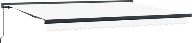 vidaXL Einziehbare Markise mit Kurbel in Weiß aus Aluminium und Polyester, Breite: 400 cm, Tiefe: 300 cm - Bild 1