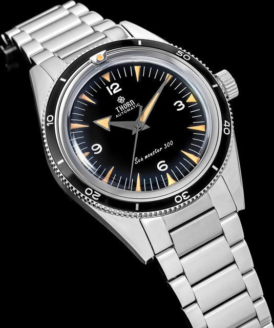 THORN Automatikuhr, Edelstahl, 38 mm, Saphirglas, Schwarz, Herren - Bild 1