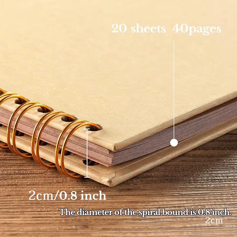 DIY Scrapbook Album Hardcover aus Kraftpapier mit 20 Blättern und 40 Seiten in Braun und Pink, 20,32 x 20,32 cm - Bild 2