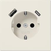 Jung SCHUKO Steckdose mit USB Typ AC in Weiß LS1520-15CA - Bild 1