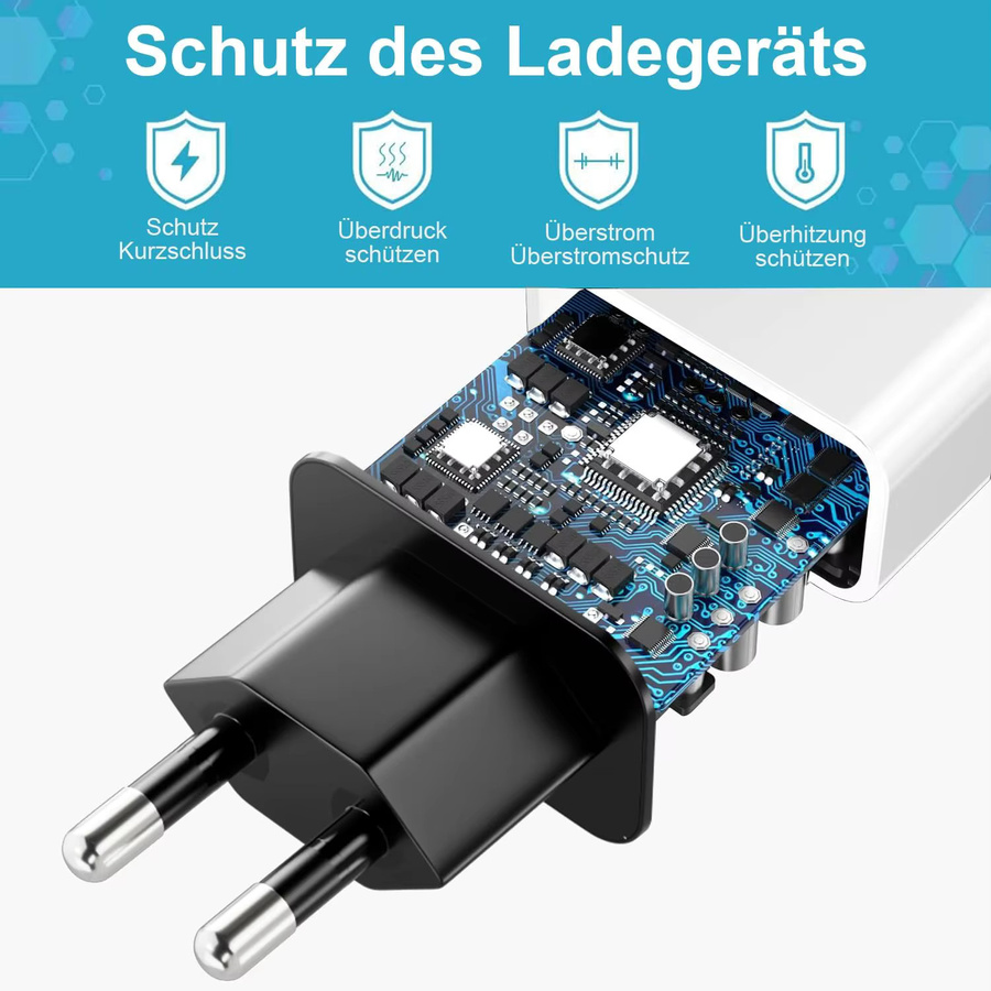 30W PD Schnellladegerät mit USB-C Kabel für Google Pixel 9 8 7 Pro XL Fold in Weiß - Bild 2