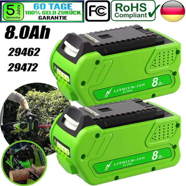 Greenworks 40V G-Max Lithium-Ionen-Ersatzakku 8,0Ah für Rasenmäher und Elektrowerkzeuge - Bild 1