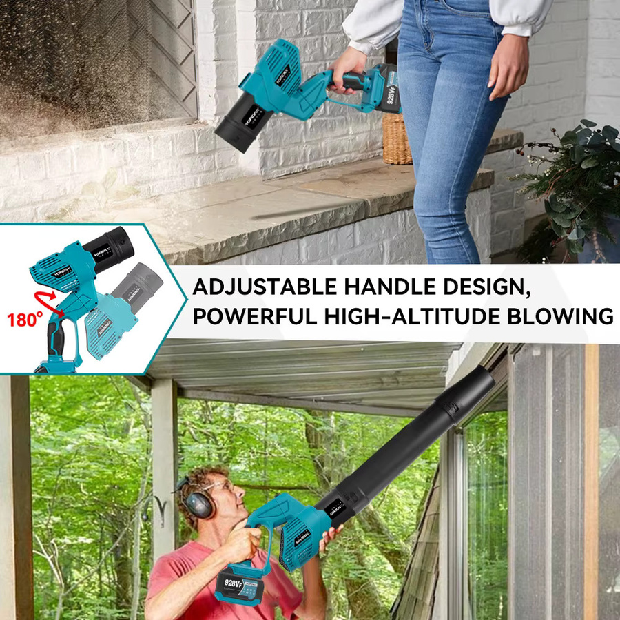 YOFIDRA 2in1 Elektrisches Turboventilator Luftgebläse mit 1500W bürstenlosem Motor in Blau für Makita LXT 18V Akku - Bild 4