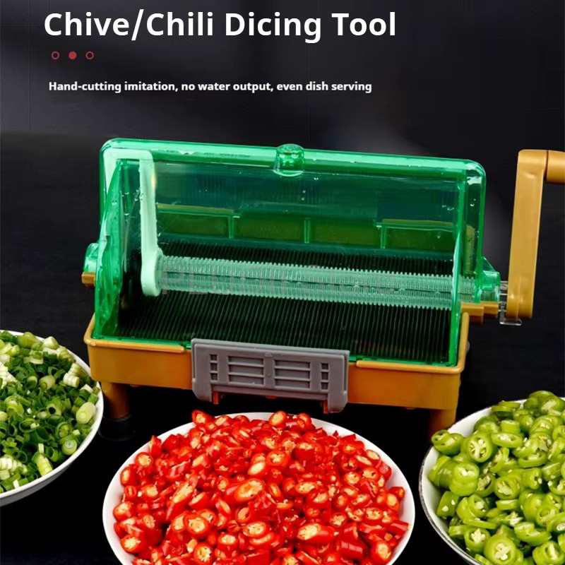 Manueller Lebensmittelzerkleinerer von Pludii in Grün für Chili, Zwiebeln und Knoblauch mit Handkurbel-Design - Bild 2