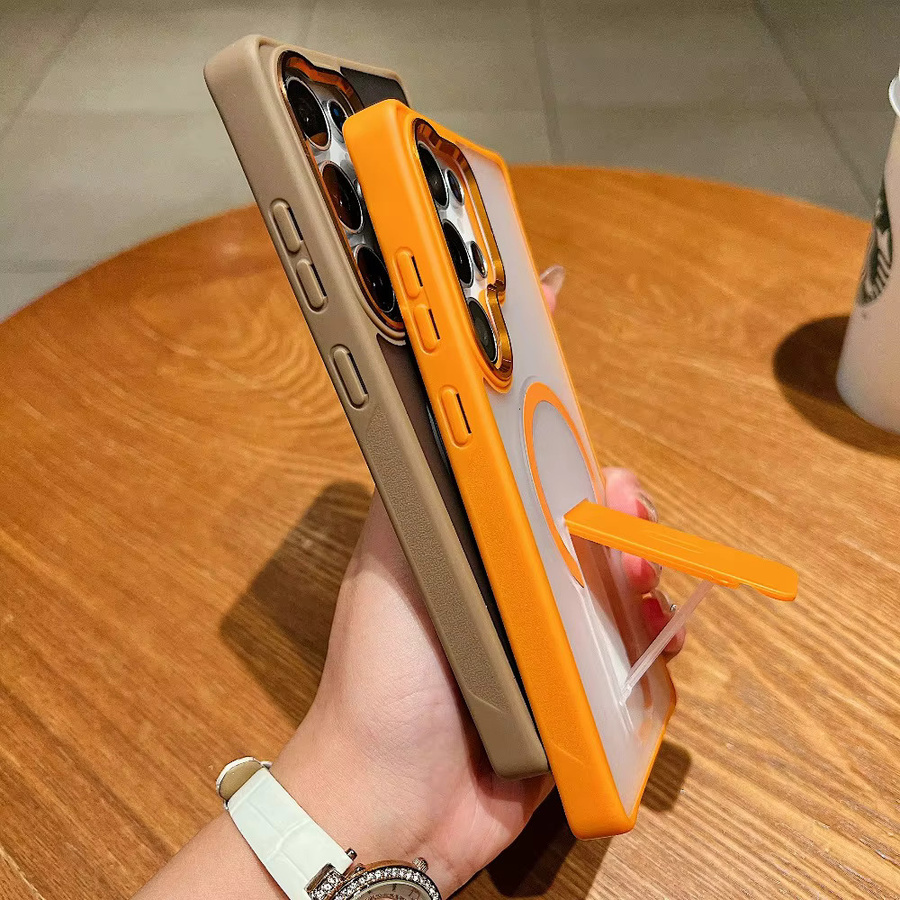 Premium Magnetische Faltbare Halterungshülle für Samsung S26 S25 S24 Ultra Plus, Sturzsichere Matte Transparente Schutzhülle aus hartem PC - Bild 3