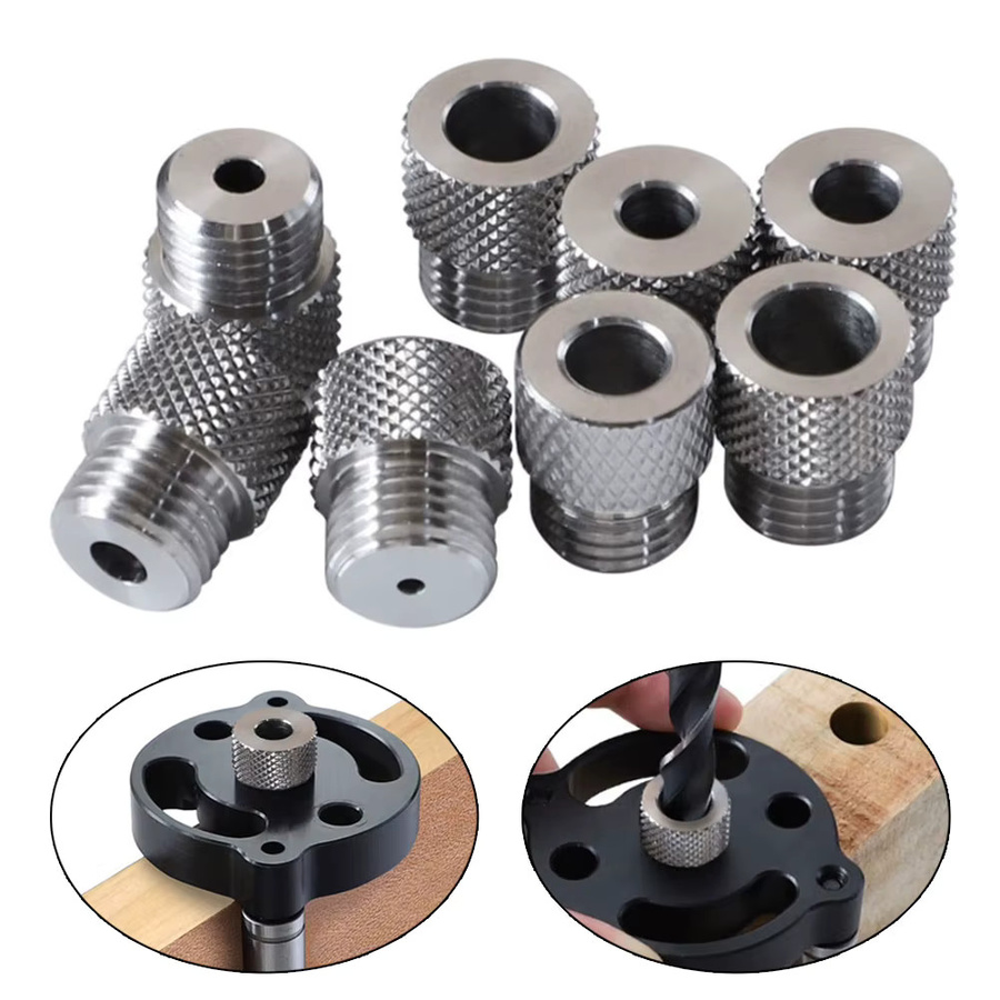 DAZZLEEX Bohrer Hülse Buchse für Holzbearbeitung M14 Dübel Bohrer Guide Locator Silber 3-10mm - Bild 3
