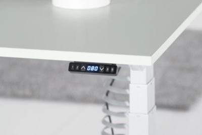 Schäfer Shop Genius Schreibtisch MODENA FLEX, elektrisch höhenverstellbar, Rechteck mit T-Fuß, Farbe: weiß, B/T: 160 x 80 cm - Bild 1