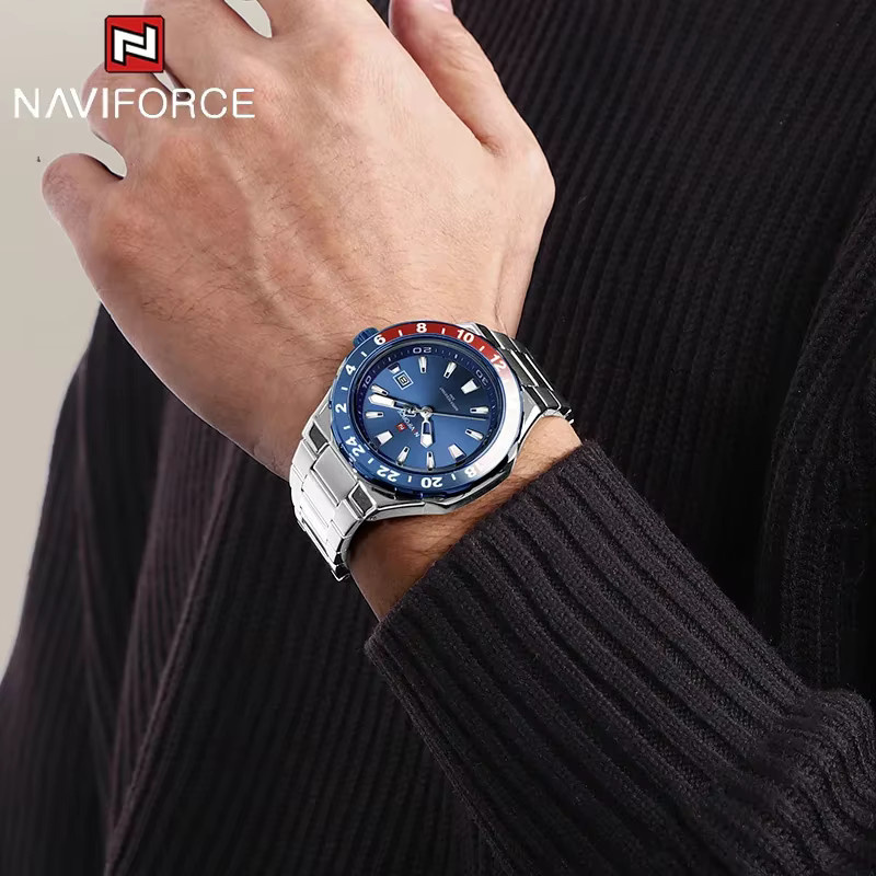 NAVIFORCE Armbanduhr, Quarz, Edelstahl, Blau, Herren - Bild 5