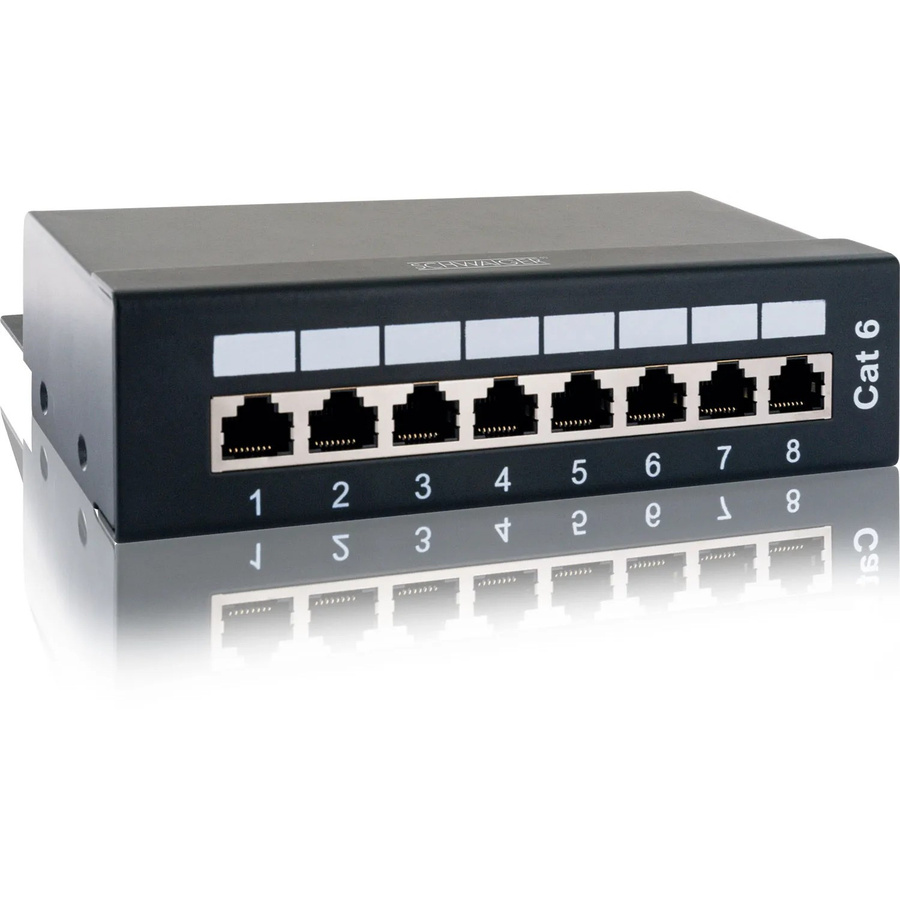 SCHWAIGER Patchpanel CAT6 mit 8 Ports für Ethernet/LAN in Schwarz - Bild 3