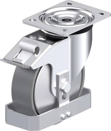 Blickle Stahlblech-Lenkrolle L-PO 160G-FI-ELS-FA-FS in Silber, Rad-Durchmesser: 16 cm, Tragfähigkeit: 400 kg - Bild 1