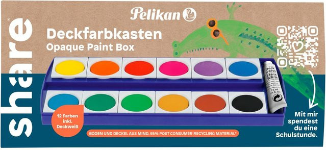 share Deckfarbkasten, 12 Farben, Bunt / Mehrfarbig - Bild 1