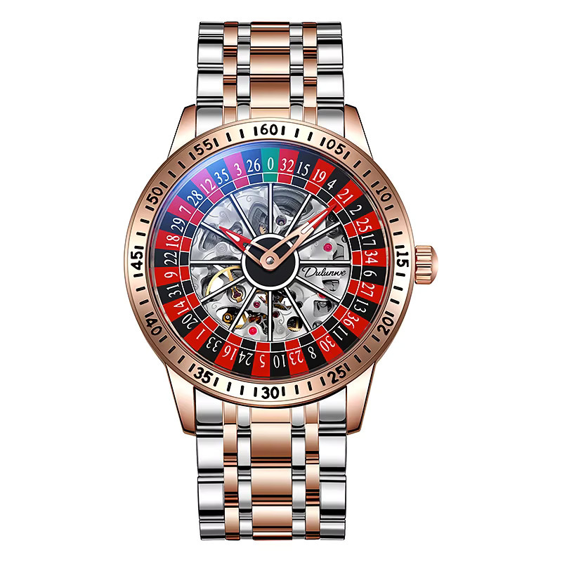 dulunwe Armbanduhr Automatik, Edelstahl, Schwarz, Bicolor, Herren - Bild 5
