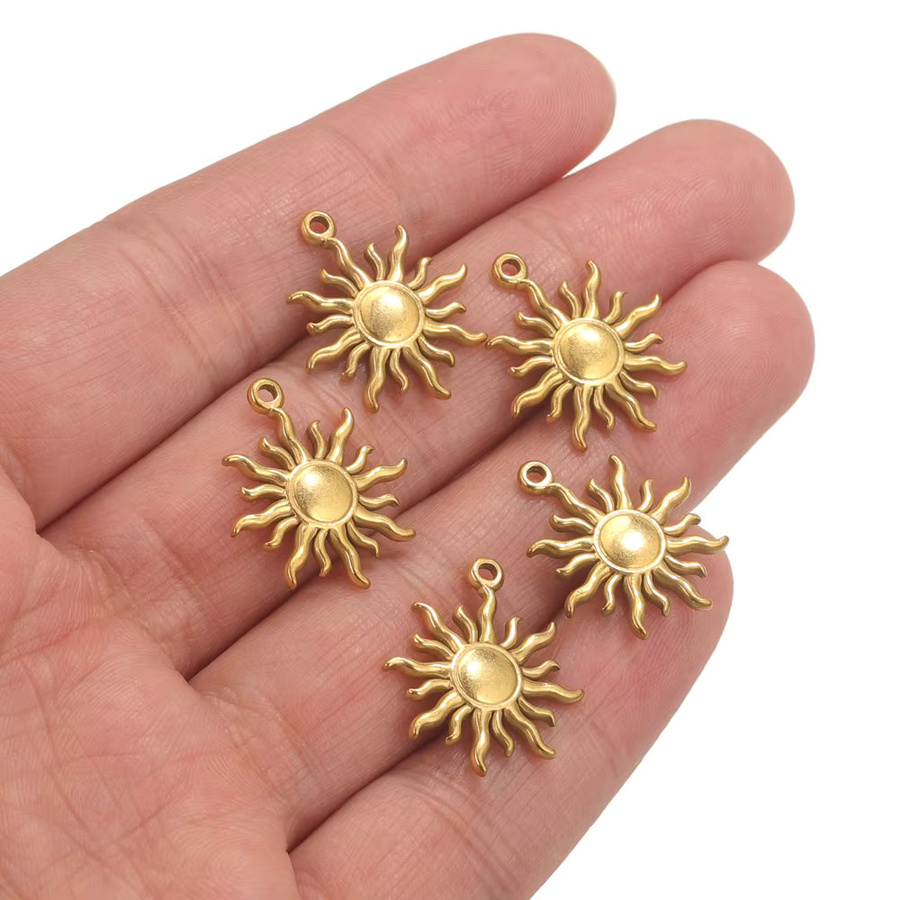 baizzx Sonnenanhänger Edelstahl, Gold, Unisex - Bild 2