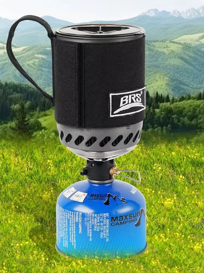 BRS 61 Jet Boil Camping-Kochtopf mit Wärmetauscher und Gaskocher in Schwarz - Bild 6