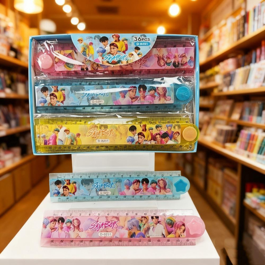 Yiran toy 1 3-teiliges Anime Kpop Dämonenjäger Huntrix Rumi Mathe-Messwerkzeug-Set aus Kunststoff, Multicolor, Länge: 30 cm - Bild 2