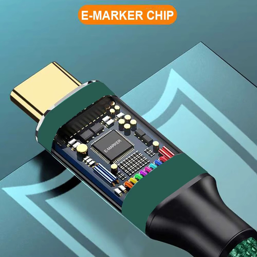 BSN USB-C Schnellladekabel mit 90 Grad Winkel, PD 240W Typ-C Datenkabel mit EMEAKER-Chip für Laptop, Tablet und Mobiltelefon - Bild 3