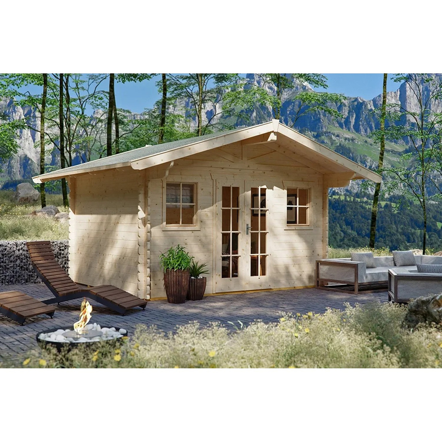 Skan Holz Gartenhaus Davos aus Holz in Beige, B/H/T: 480 x 287 x 300 cm - Bild 2