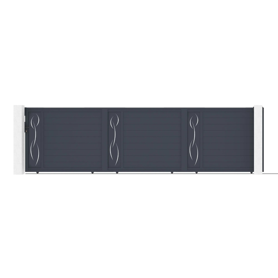 Casanoov Schiebetor Life aus Aluminium in Grau Anthrazit B: 600 cm, H: 160 cm - Bild 2