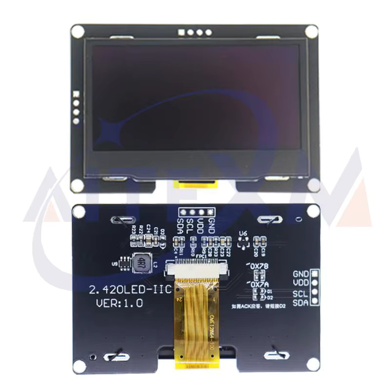 AITEXM ROBOT 2,42 Zoll OLED-Anzeigemodul mit 128 x 64 LCD-HD-Bildschirm, SSD1309, 7-polige SPI/IIC I2C serielle Schnittstelle, Farbe: Weiß - Bild 4