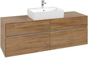 V&B Waschtischunterschrank Collaro mit Waschtisch und LED-Beleuchtung, B/T/H: 160 x 54,8 x 50 cm - Bild 1