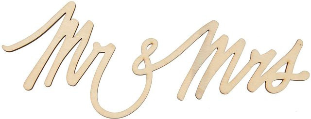 Magnetischer Holzschriftzug Rico Design Mr & Mrs für Hochzeiten, Breite: 28 cm, Höhe: 11 cm - Bild 1