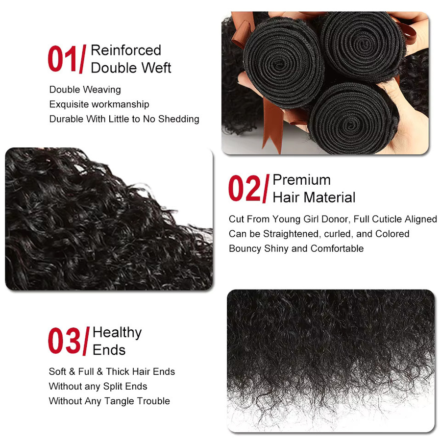 Remy Indische Bebe Curl Haar Extensions, Tiefe Locken, Natürliche Farbe - Bild 5