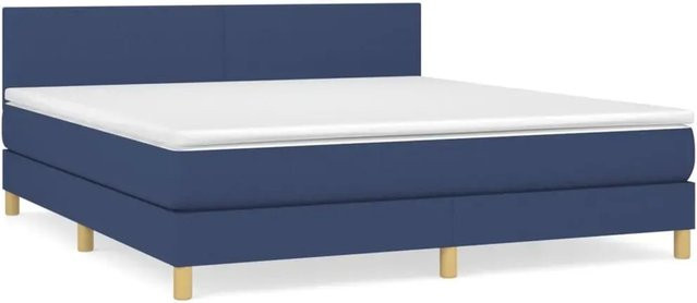 vidaXL Boxspringbett Hybrid mit Matratze Blau B/T/H: 160 x 200 cm - Bild 1