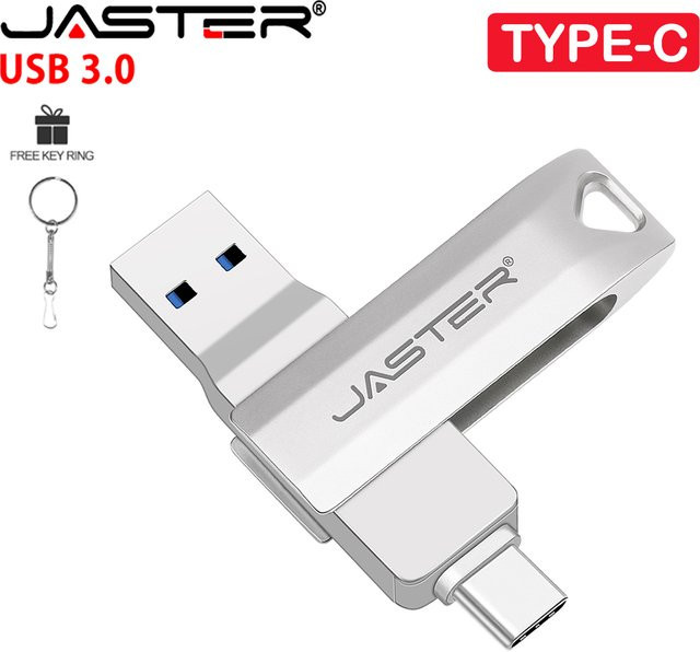 JASTER 2 in 1 USB 3.0 Typ-C Flash-Laufwerk 256 GB in Silber - Bild 1
