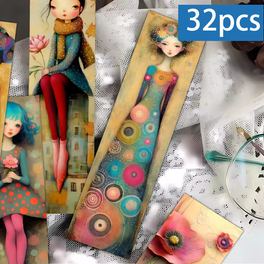 32 Stück Lesezeichen im Bohemian Fantasy Girl-Stil in Multicolour für kreative künstlerische Designs - Bild 3
