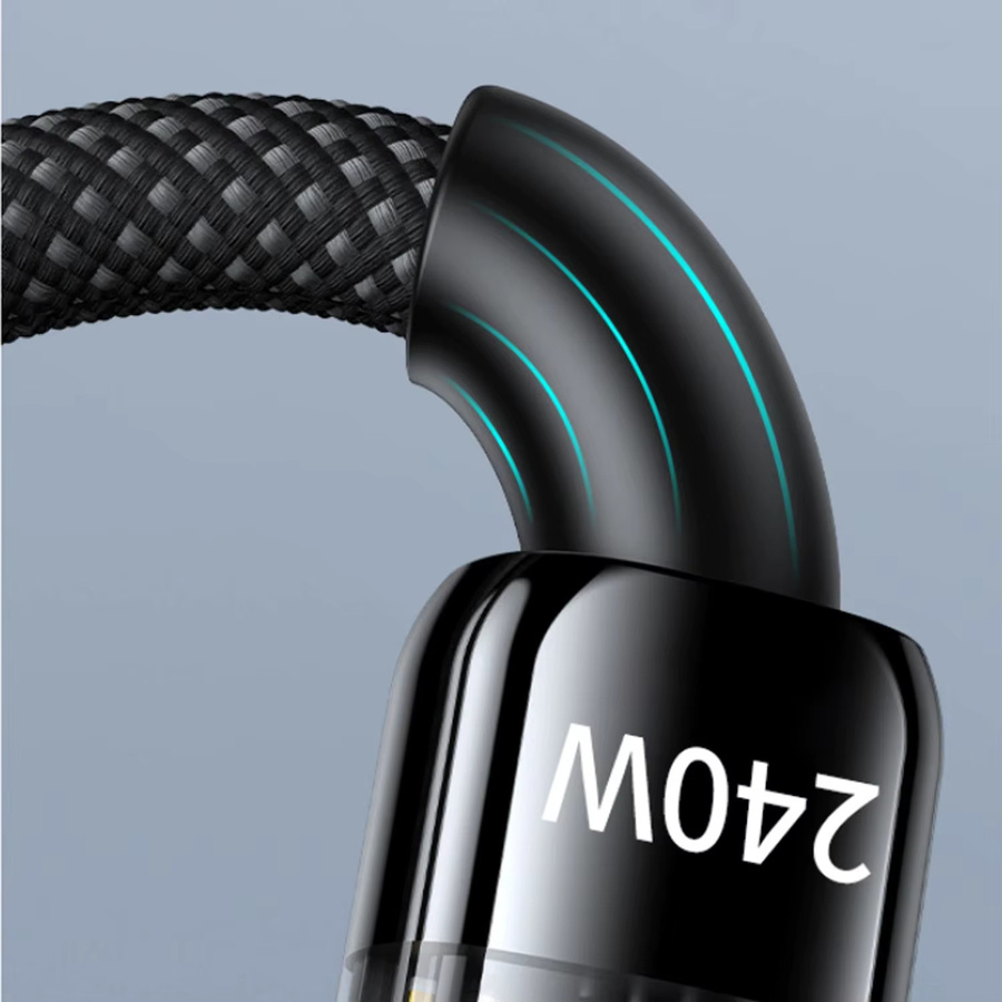 240 W USB-A auf USB-C Schnellladekabel mit QC 3.0 Technologie in Schwarz - Bild 2