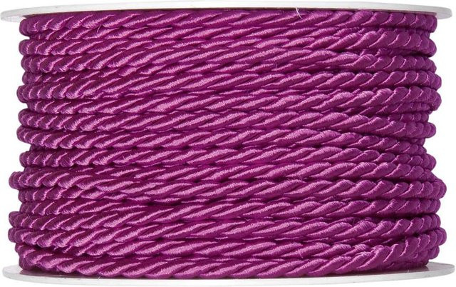 Halbach Kordel 4mm in Pink aus Acetat, Baumwolle und Polyester, 5m Länge - Bild 1