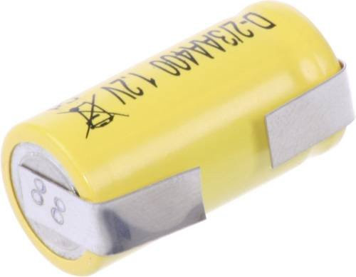 Mexcel Spezial-Akku 2/3AA NiCd 1.2V 400 mAh mit U-Lötfahne und Flat-Top in Gelb - Bild 1