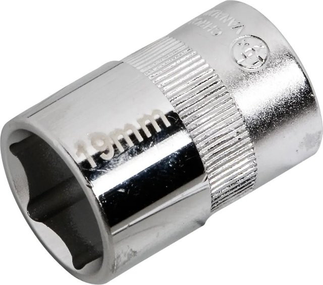 LUX-TOOLS Stecknuss 19 mm mit 1/2 Zoll Antrieb aus Chrom-Vanadium in Silber - Bild 1
