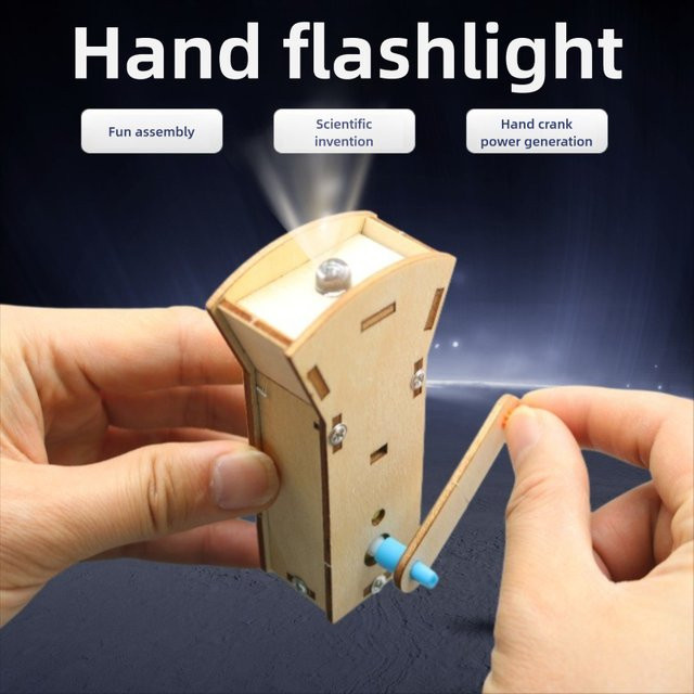 U-Angel-1988 DIY Hand Taschenlampe, Wissenschaft Experiment Kit, Holz - Bild 1