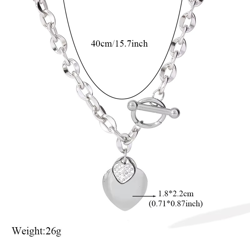 EILIECK Schmuck-Set Halskette Armband, Edelstahl, Silber, Damen, Zirkonia - Bild 2