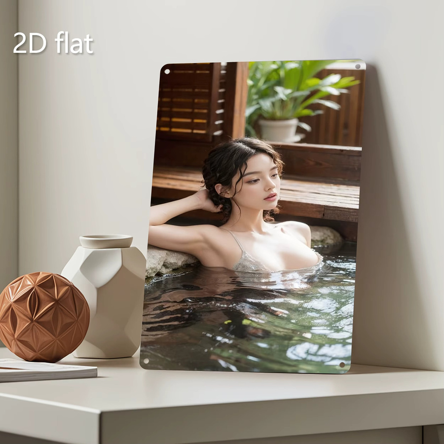 CIFBUY 2D-Metallwandkunst Zen-Frau in heißen Quellen als rustikale Eisendekoration für Innen- und Außenbereich - Bild 5