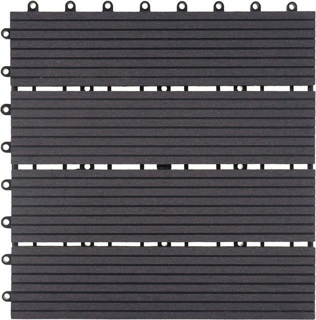 MCW WPC Bodenfliese Sarthe Holzoptik für Balkon und Terrasse, 11 Stück, Farbe Anthrazit, B/T: 30 x 30 cm - Bild 1